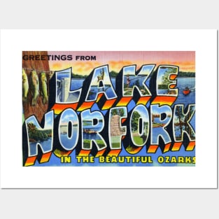 Greetings from Lake Norfork in the Beautiful Ozarks - Vintage Large Letter Postcard Posters and Art